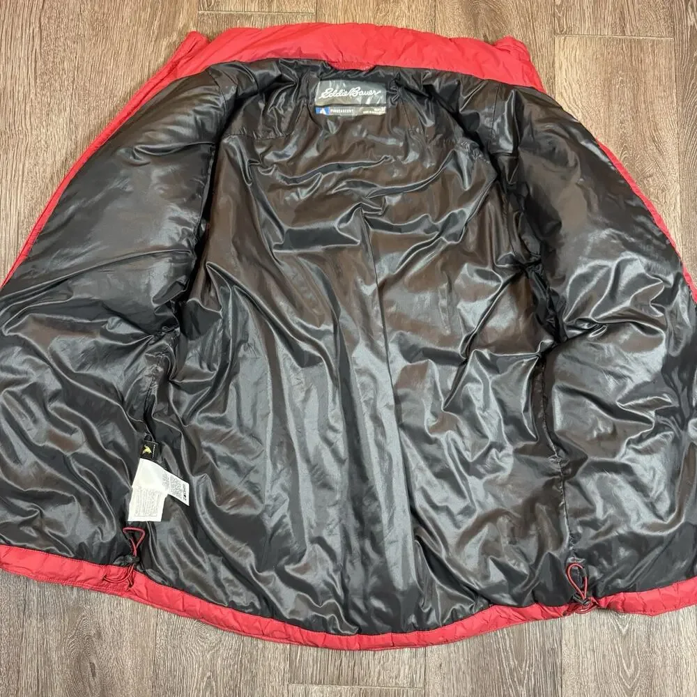 Eddie Bauer Goose Down Puffer Jacket Mens Medium Red Evertherm First Ascent - Picture 10 of 12